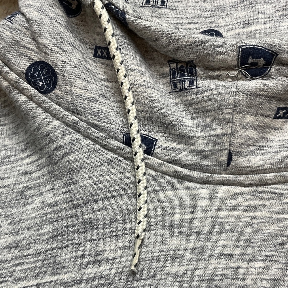 Scotch & Soda Light Heather Gray Pullover Hoodie with Patterned Lining Men’s L - Picture 5 of 16